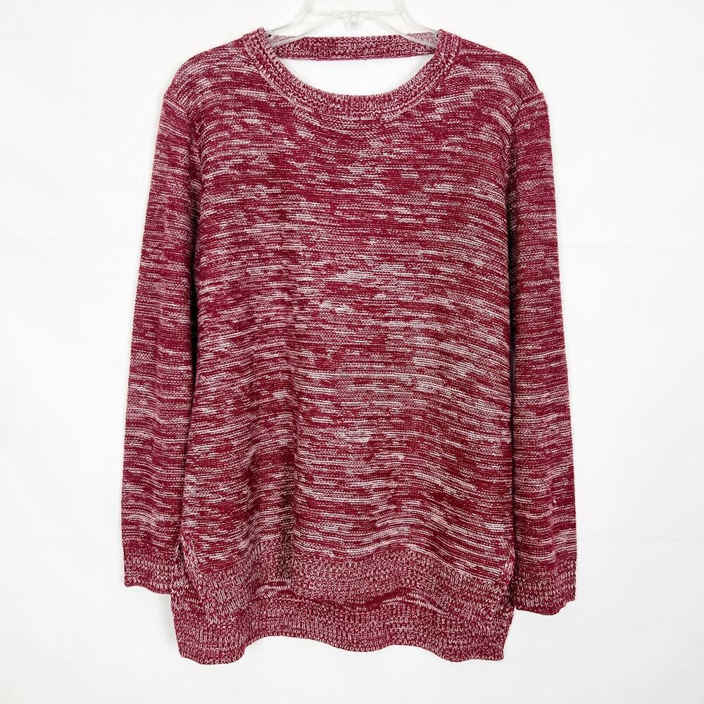 Madison Lilly Marled Womens Chunky Tunic Sweater Large Casual Loungewear Boho